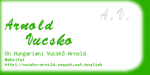 arnold vucsko business card